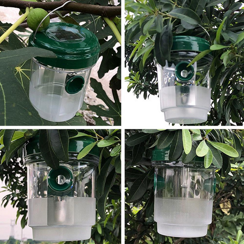 Solarno LED svjetlo Zamka za ose Vrt Vanjska zamka za ubijanje osa Pčela Žuta jakna Zamka za komarce Višekratna viseća zamka za leteće kukce