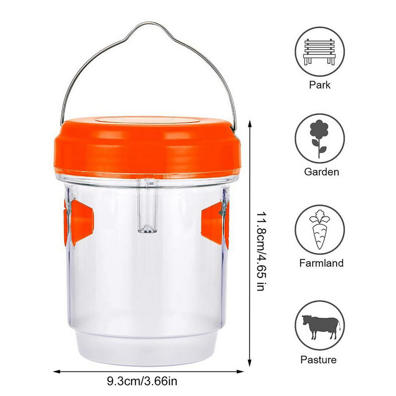 Solarno LED svjetlo Zamka za ose Vrt Vanjska zamka za ubijanje osa Pčela Žuta jakna Zamka za komarce Višekratna viseća zamka za leteće kukce