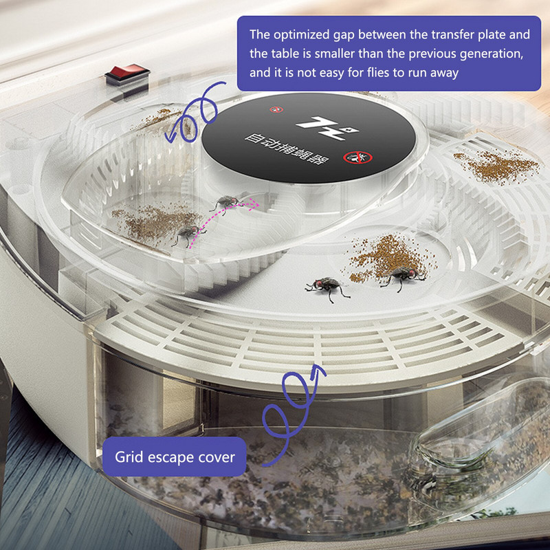 Elektrinis muselių gaudyklė, USB įkraunama musių gaudyklė, sulaiko muses vidaus patalpose, didelės talpos akumuliatorius, nuimamas musių gaudyklė restoranui