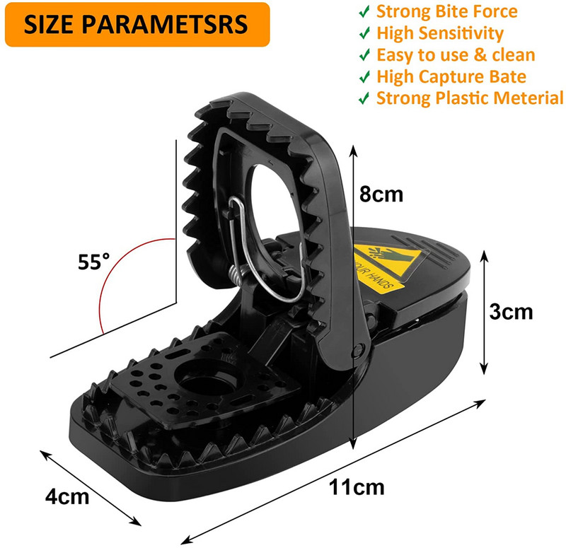 6db Újrafelhasználható műanyag egérfogó patkány egerek patkánycsapdák egérkártevőirtó Egércsapdák Rágcsálófogó otthoni használatra