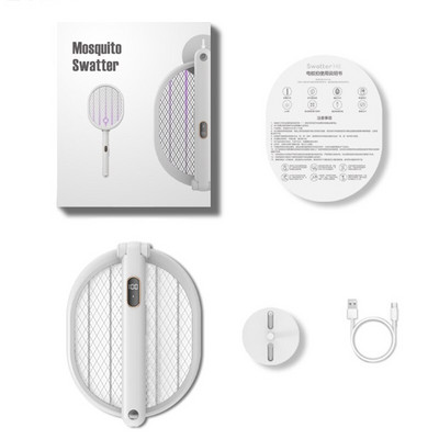 4 viename sulankstomas elektrinis uodų svaidiklis elektrinis vabzdžių raketėlis, montuojamas ant sienos, rankinis, įkraunamas reguliuojamas vabzdžių užtrauktukas