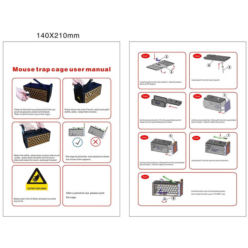 Nová odnímateľná plastová pasca na myši, klietka na myši z plastu, odolná, stabilná pre domy, farmy, ryžové polia atď.