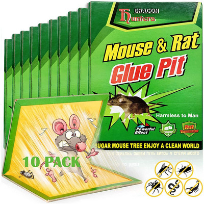 10 бр. Mouse Board Sticky Mice Glue Trap Високоефективен гризач Плъхове Bugs Catcher Pest Control Reject Нетоксичен Екологичен