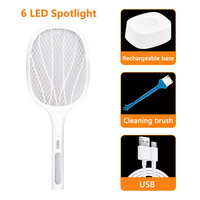 3000 V elektrinis musės svaidytojo raketė, USB įkraunama su įkrovimo baze, uodų naikintuvas su 3 sluoksnių jutikliniu tinkleliu