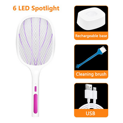 3000 V elektrinis musės svaidytojo raketė, USB įkraunama su įkrovimo baze, uodų naikintuvas su 3 sluoksnių jutikliniu tinkleliu