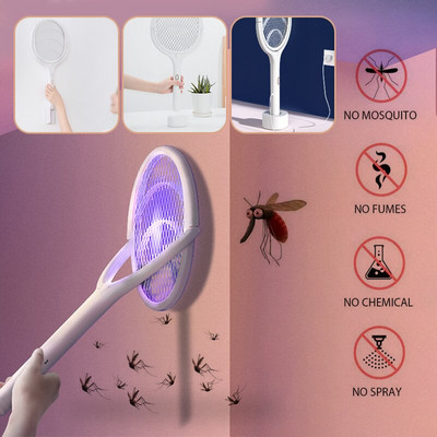 5 IN 1 Electric Mosquito Swatter Mosquito UV Killer Lamp Racket USB Charging Summer Mosquito Fly Swatter Fly Trap Bug Zapper