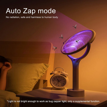 90 μοιρών περιστρεφόμενη ηλεκτρική λάμπα κουνουπιών Swatter Flies με UV φως USB φόρτισης Bug Zapper Ρακέτα κατά των εντόμων