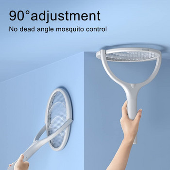 90 μοιρών περιστρεφόμενη ηλεκτρική λάμπα κουνουπιών Swatter Flies με UV φως USB φόρτισης Bug Zapper Ρακέτα κατά των εντόμων
