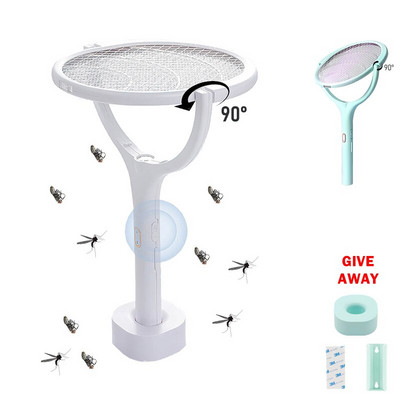 3500V Mosquito Zapper Mosquito Racket Újratölthető elektromos poloskazár kültéri szögben állítható bogárfogó UV Light Fly Killer