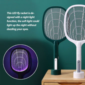 3000 V elektrinis musių naikintuvas su UV šviesa USB įkraunama LED lempa vasaros uodų gaudyklės raketė nuo vabzdžių vabzdžių