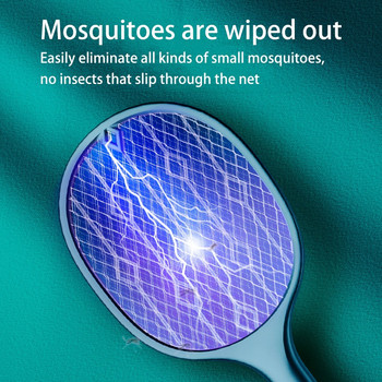 3000V електрически мухи Mosquito Swatter Killer USB акумулаторна LED лампа Summer Mosquito Trap Racket Anti Insect Bug Zapper