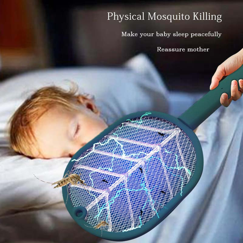 Elektrická pálka na hmyz 3000V, nabíjateľná s USB, letná pálka na komáre, muchy a hmyz, 2 v 1, pálka na hmyz