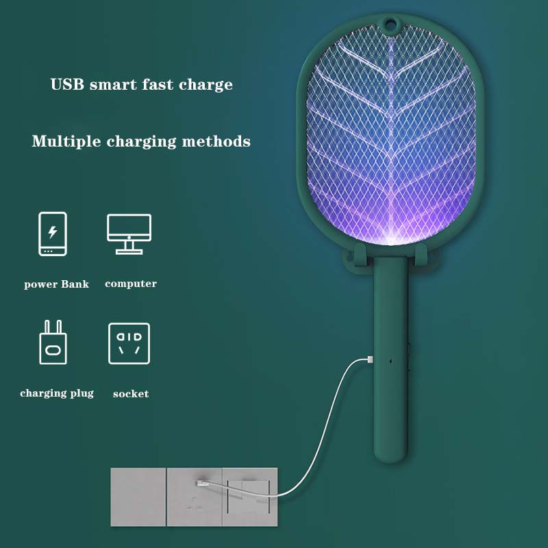 Elektrická pálka na hmyz 3000V, nabíjateľná s USB, letná pálka na komáre, muchy a hmyz, 2 v 1, pálka na hmyz