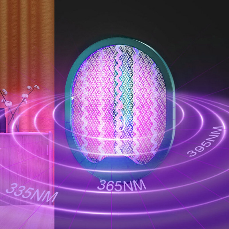 Elektrinė musių svaidyklė 3000 V elektrinė vabzdžių raketė, USB įkraunamas vabzdžių gaudyklė Vasarinis uodų naikintuvas kenkėjų vabzdžių kontrolės gaudyklė