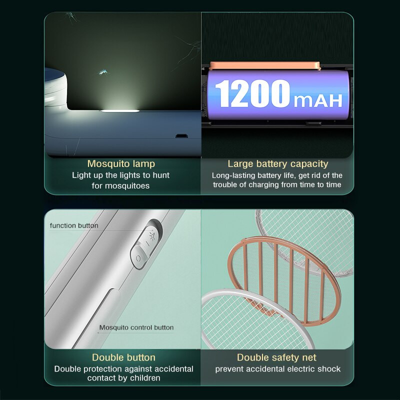 Sulankstomas elektrinis vabzdžių naikintuvas su UV lempa Įkraunamas vabzdžių musių gaudyklė Vasarinė musių vabzdžių naikintuvo raketė