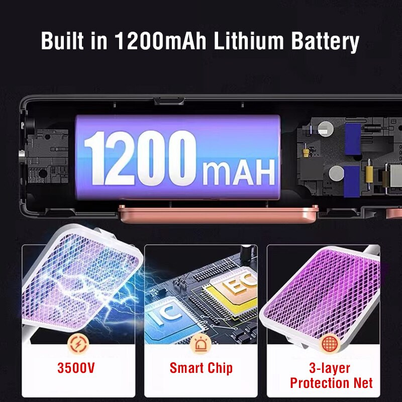 Lampă electrică rotativă de 180 de grade pentru ucigaș de țânțari 3500 V LED pentru ucigaș de țânțari Liliacul de zburări în aer liber