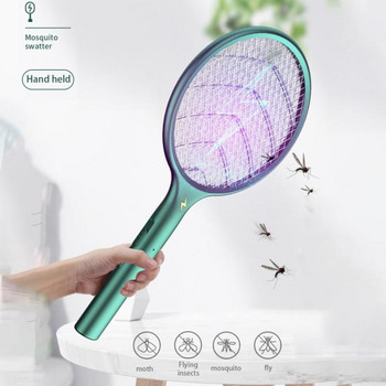 3000V Mosquito Killer Light Електрически Mosquito Swatter USB акумулаторна основа Капан за мухи Bug Zapper Repellent Lamp Insect Racket