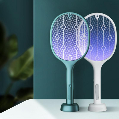 Вътрешна електрическа ракета за насекоми Mosquito Fly Killer Zapper Mosquitoes Lamp Racket 2 в 1 USB акумулаторна електрическа мухобойка