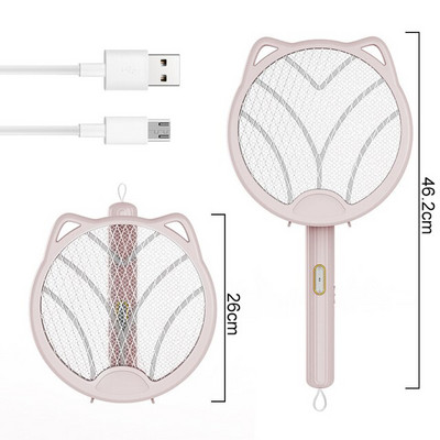 3 viename sulankstomas elektrinis uodų naikintuvas LED 3200 V uodus atbaidantis USB įkraunamas vasaros vabzdžių gaudyklė vabzdžių gaudyklė