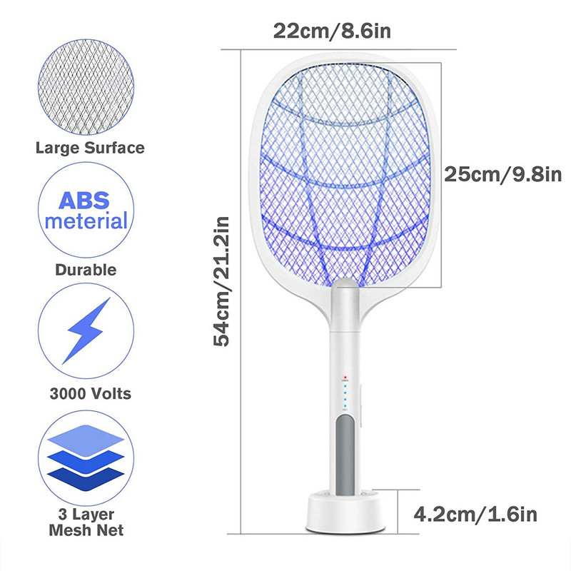 Rankinė elektrinė raketė nuo uodų, USB įkraunama skraidyklė, 2 viename, sulaikanti elektros smūgį Pat Killer uodų lempa