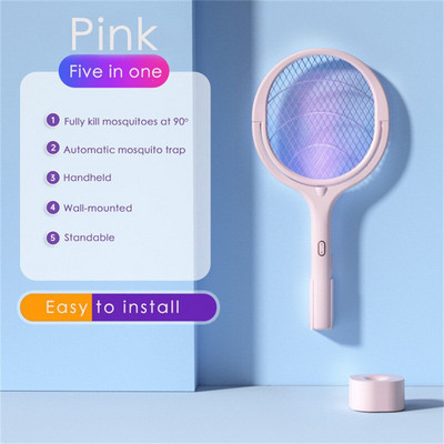 5 viename elektrinė uodų mušimo lempa Daugiafunkcinis reguliuojamas vabzdžių užtrauktukas Elektrinis USB įkraunamas uodų mušimo batas