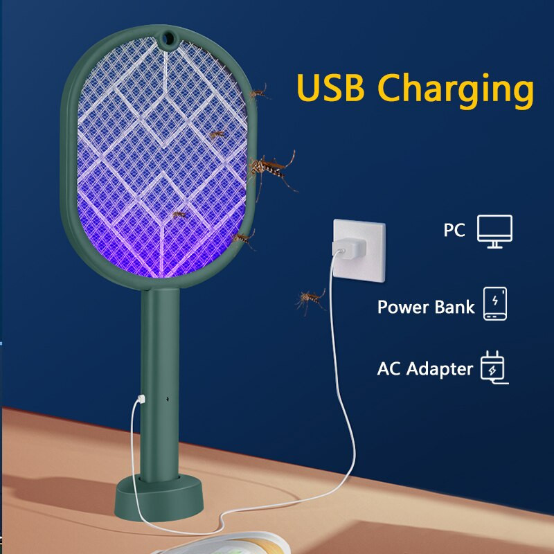Lampă ucigaș țânțari 2 ÎN 1 3000V Stropitor de țânțari Dispozitiv electric de eliminare a țânțarilor Reîncărcabil prin USB Capcană pentru ucigarea insectelor de muște de vară de uz casnic
