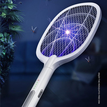 USB акумулаторна електрическа бойка против комари с UV лампа Killer Handheld Racket Insect Fly Bug Wasp Fly Swatter Electric Tennis B