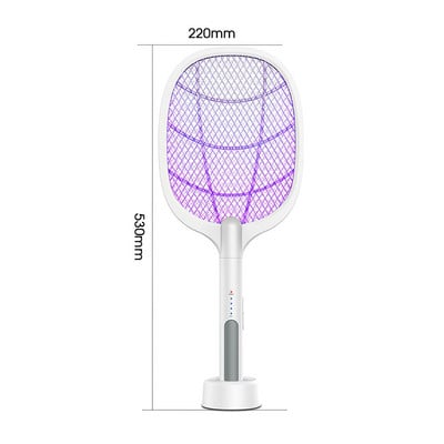 Fly Swatter uodų vabzdžių žudikas 6 LED lempa, uodų gaudyklė, 3000 V elektrinė raketė, vabzdžių gaudyklė, USB įkraunamas musių gaudyklė
