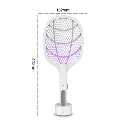 Fly Swatter uodų vabzdžių žudikas 6 LED lempa, uodų gaudyklė, 3000 V elektrinė raketė, vabzdžių gaudyklė, USB įkraunamas musių gaudyklė