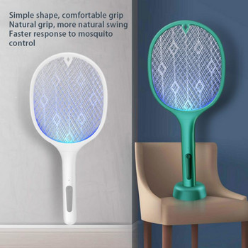 Електрическа ракета за буболечки Лампа против комари Мощна решетка 3-слойна USB акумулаторна мрежа Fly Swatter Killer Летен дом на открито