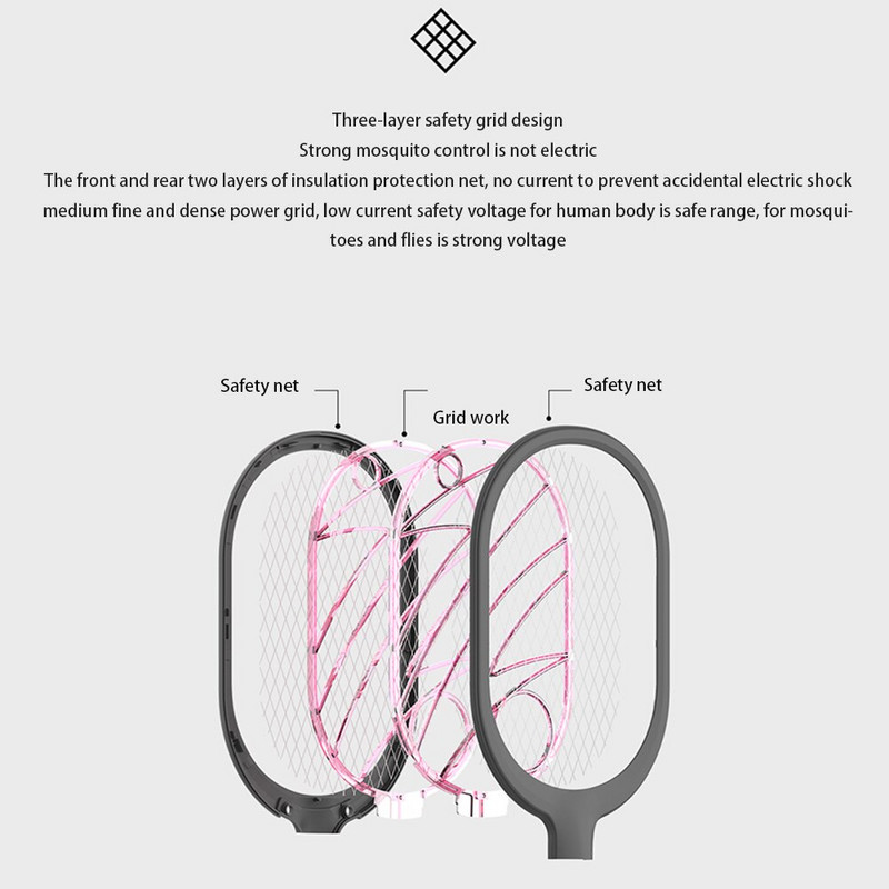 Karštas išpardavimas 3000 V elektrinė vabzdžių raketė, naikintuvas USB 1200 mAh įkraunamas uodų naikintuvas, žudantis musių vabzdžių gaudyklė