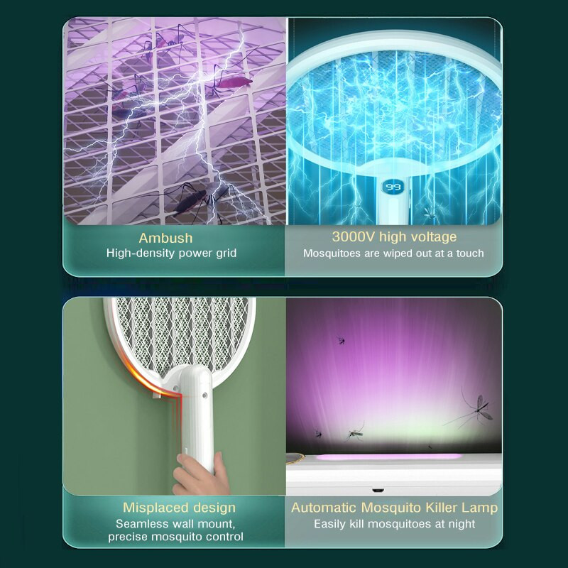 3 u 1 sklopivi električni mliječ za komarce Izmjenjivi mliječ za komarce Bionička zamka protiv ubijanja insekata Ubojica muha