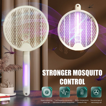 Ηλεκτρική ρακέτα κουνουπιών Bug Zapper 2 σε 1 Έντομα 3000V Λάμπα κουνουπιών Killer Επαναφορτιζόμενη USB Fly Swatter Πτυσσόμενη νυχτερίδα
