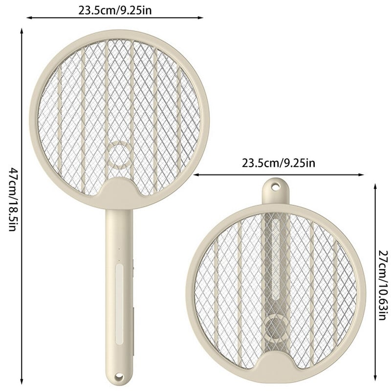 Rachetă electrică pentru ucigaș de țânțari 2 în 1 pentru insecte 3000V Lampă pentru uciderea țânțarilor, reîncărcabilă prin USB Liliac pliabil