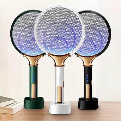 2in1 Mosquito Swatter elektrinis įkraunamas Mosquito Killer UV šviesos LED lempa Mosquito Trap Anti Fly Bug Zapper vabzdžių raketė