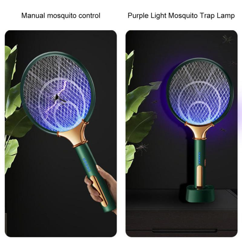2in1 Mosquito Swatter elektrinis įkraunamas Mosquito Killer UV šviesos LED lempa Mosquito Trap Anti Fly Bug Zapper vabzdžių raketė