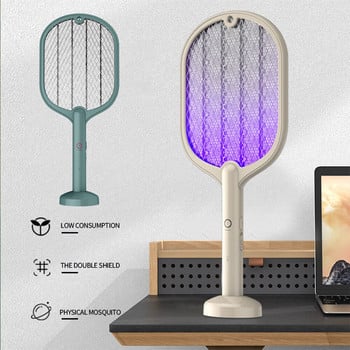 3000V интелигентна домакинска лампа за унищожаване на мухи срещу комари Електрически шок Mosquito Swatter USB Recharge Eable Bug Zapper Mosquito Trap