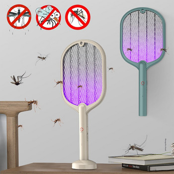 3000V интелигентна домакинска лампа за унищожаване на мухи срещу комари Електрически шок Mosquito Swatter USB Recharge Eable Bug Zapper Mosquito Trap