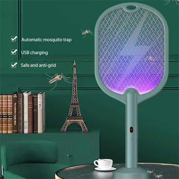 3500V електрически убиец на комари 2 в 1 москитобойка лятна ракета за комари Mosquito Zapper Lamp Акумулаторна мухобойка