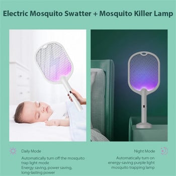 3500V електрически убиец на комари 2 в 1 москитобойка лятна ракета за комари Mosquito Zapper Lamp Акумулаторна мухобойка