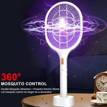 USB електрическа мухобойка с ултравиолетова светлина LED лампа летен капан за комари ракета против насекоми репелент против комари
