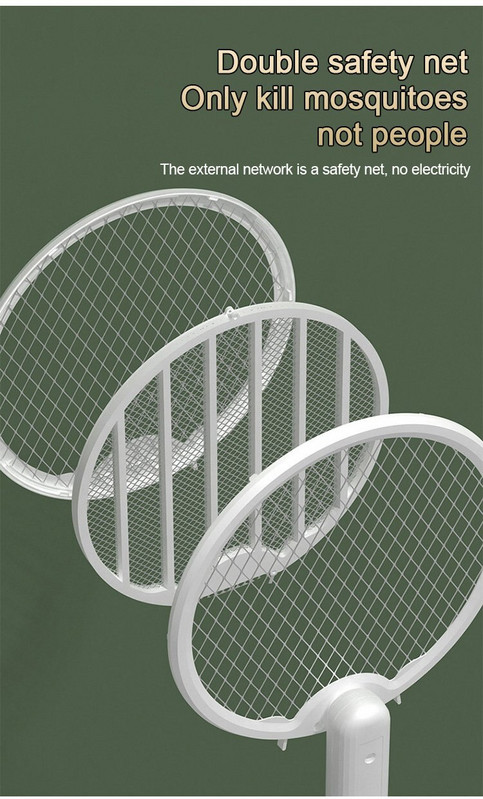 2 u 1 svjetiljka za ubijanje komaraca, podesivi kut, 3500 V, električna lopatica za muhe, USB punjiva svjetiljka za zaštitu od insekata
