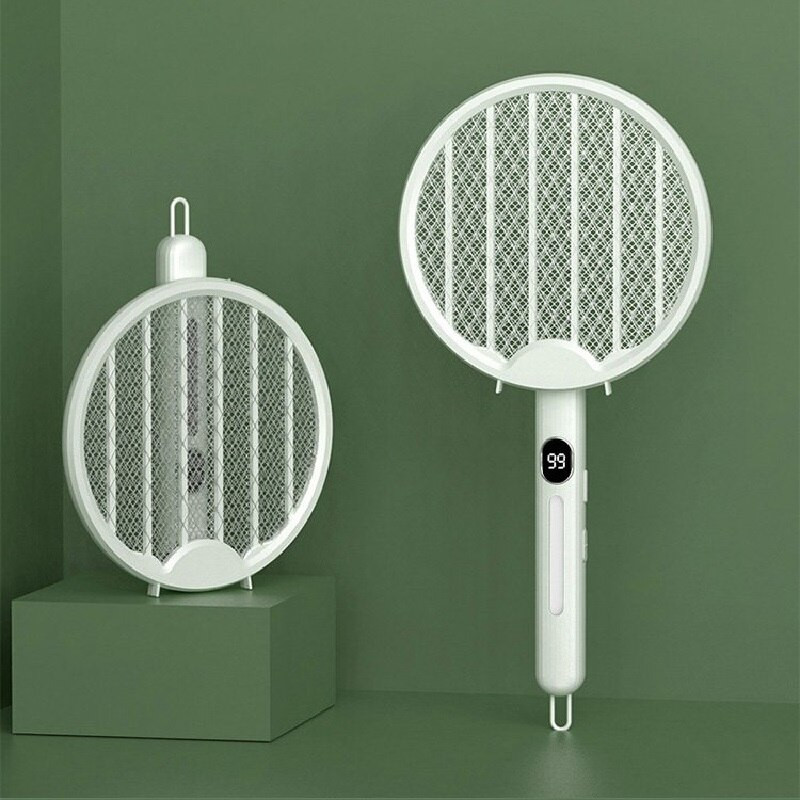 2 u 1 svjetiljka za ubijanje komaraca, podesivi kut, 3500 V, električna lopatica za muhe, USB punjiva svjetiljka za zaštitu od insekata