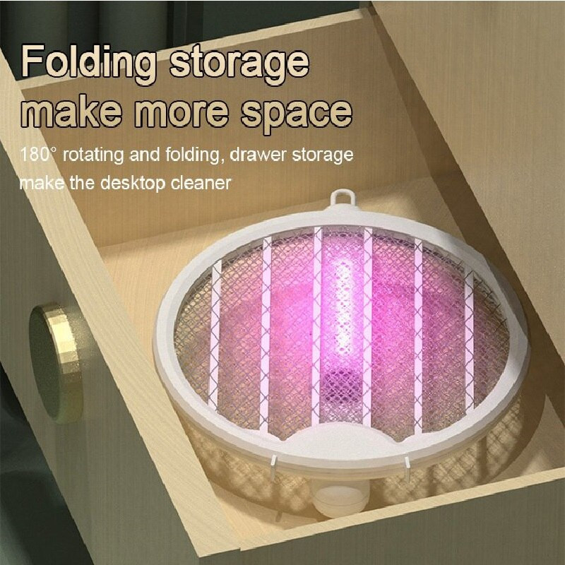 2 u 1 svjetiljka za ubijanje komaraca, podesivi kut, 3500 V, električna lopatica za muhe, USB punjiva svjetiljka za zaštitu od insekata