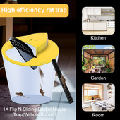 Capcană pentru șoareci Reutilizabilă Smart Flip Capcană detașabilă din plastic Capcană pentru găleți Capcane pentru șobolani Capcană multiplă Resetare automată Capcană cu glisare cu răsturnare Capcană letală umană