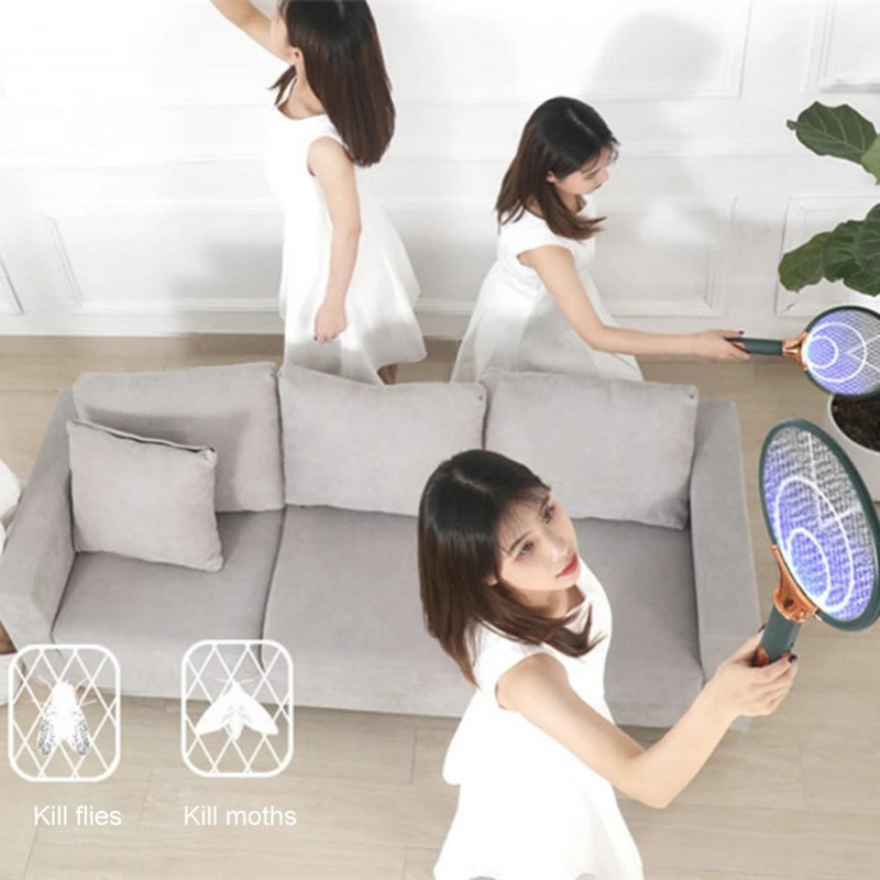 1200mAh elektrická plácačka na komáre USB nabíjateľná LED tichá proti hmyzu lapač hmyzu zabijak domáce a vonkajšie príslušenstvo