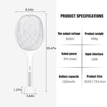 Ηλεκτρικό Fly Swatter με υπεριώδες φως LED Καλοκαιρινό κουνουπιέρα Ηλεκτρικό κουνουπιέρι Swatter Εντόμων Killer Bug Zappers