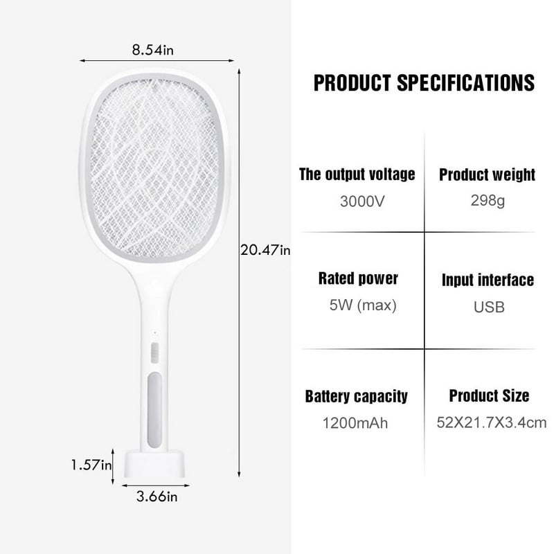 Elektrická plácačka na muchy s ultrafialovým svetlom, LED svetlo, letná sieťka proti komárom, elektrická plácačka na muchy, hmyzí lapač na hmyz, zabijak hmyzu