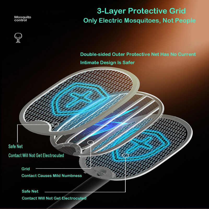 Muholovka Električni Zapper Fold Led svjetlo ubija komarce Led ultraljubičasto svjetlo 3000v Proizvodi za kontrolu štetočina Vrtni pribor Kućni