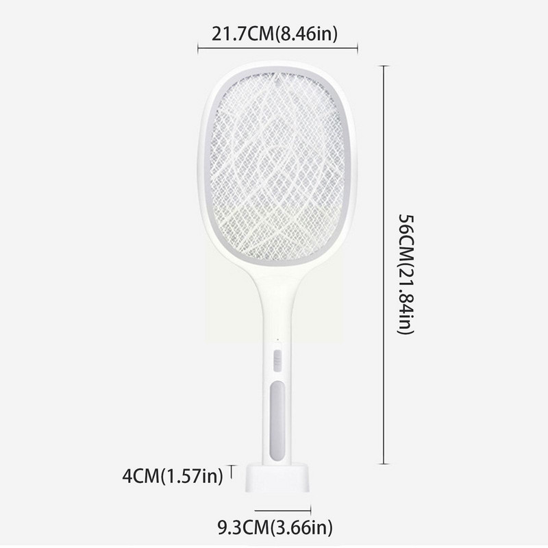 Električni reket za muhe od 3000 V, USB punjiv s bazom za punjenje Mosquito Bug Zapper Fly Swatter Killer s UV svjetlom za Bedr M6D7